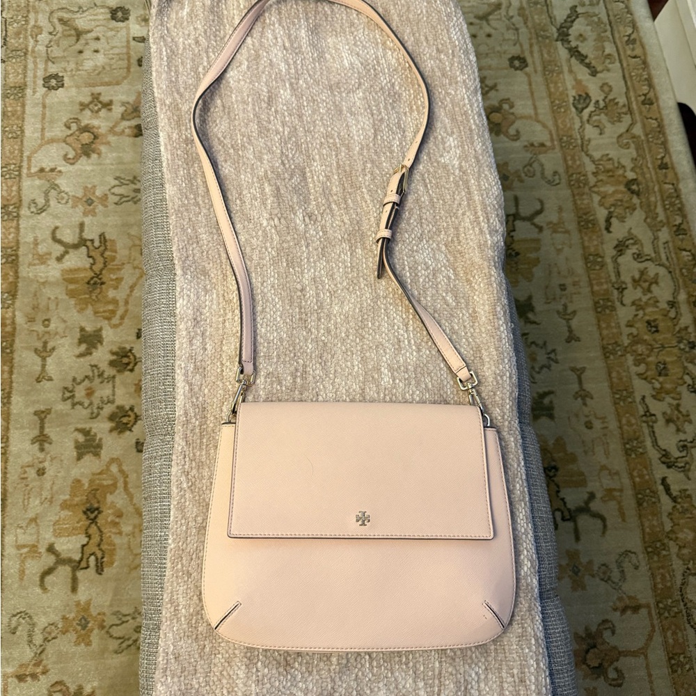 Tory Burch Blush Pink Crossbody Bag with Adjustable Strap